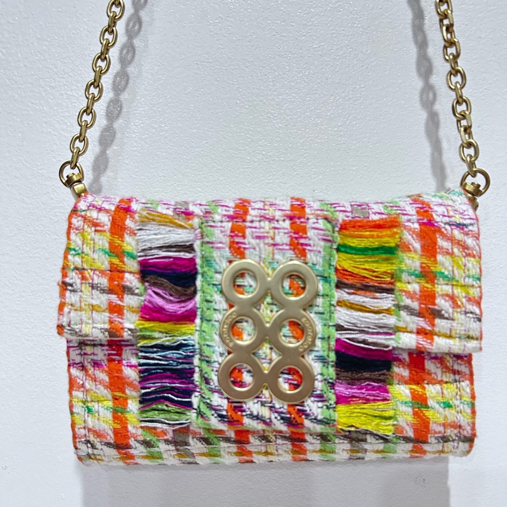 Kooreloo Women’s Amalfi 2.0 Multicolour Tweed‎ Gold Chain Shoulder Bag